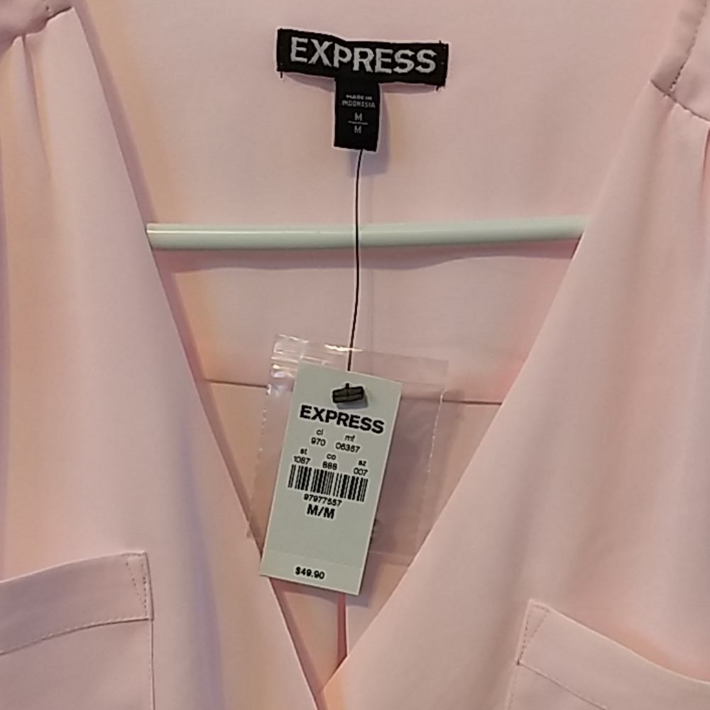 Express Vneck Button Down Blouse - M - Picture 2 of 5